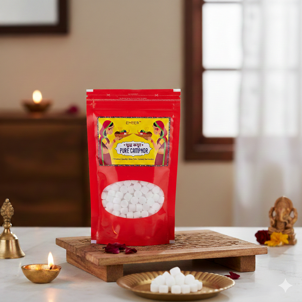 EMBER™ Pure Camphor Tablets Small Round | 100g–500g Pouch