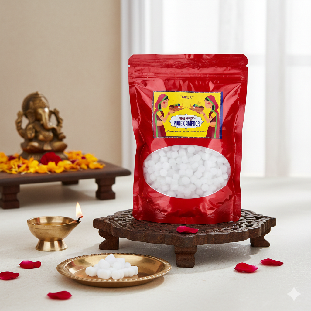 EMBER™ Pure Camphor Tablets Small Round | 100g–500g Pouch