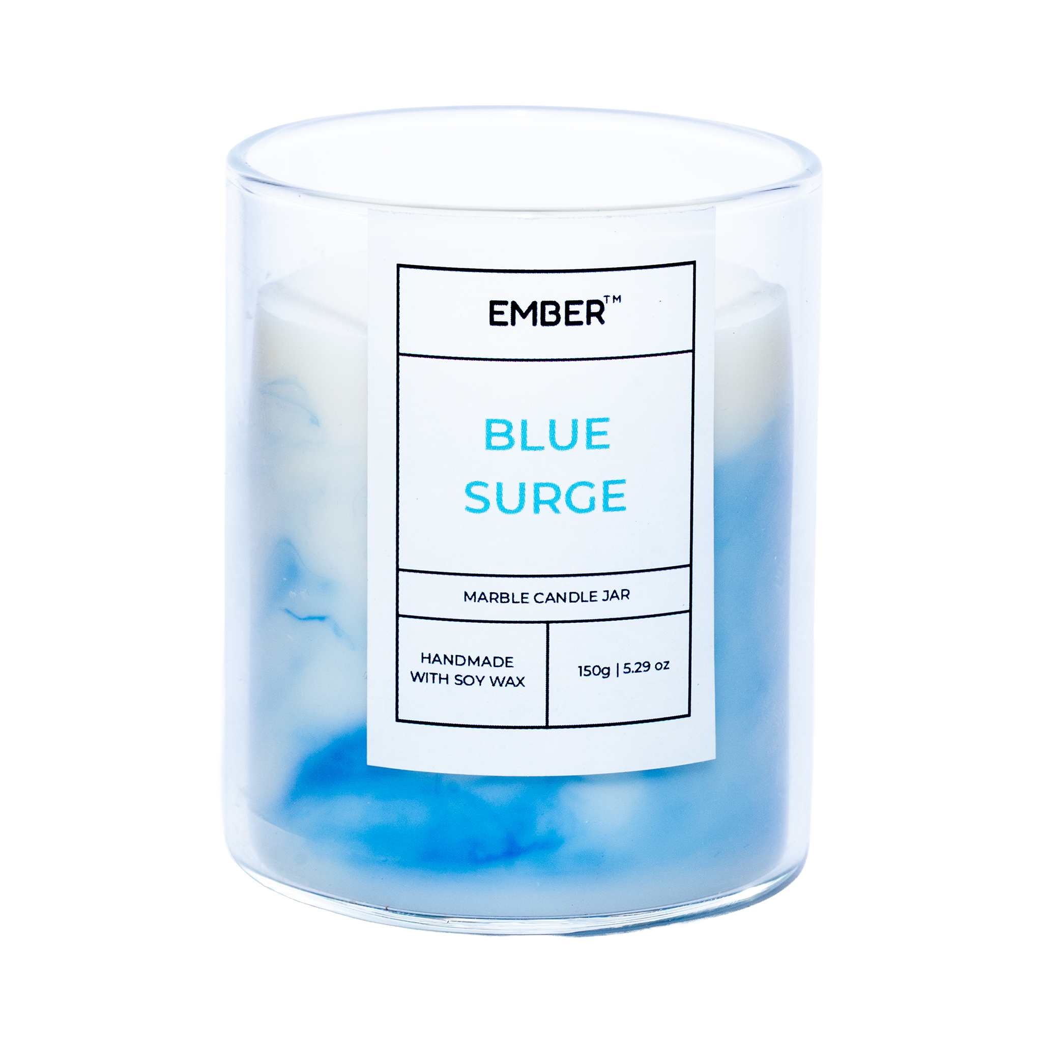 Blue Surge Marble Soy Wax Candle | EMBER™ Marble Mystique