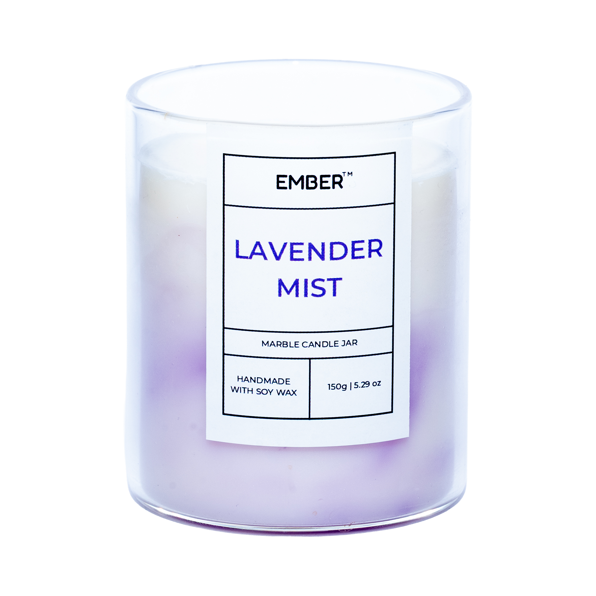 Lavender Mist Marble Soy Wax Candle | EMBER™ Marble Mystique