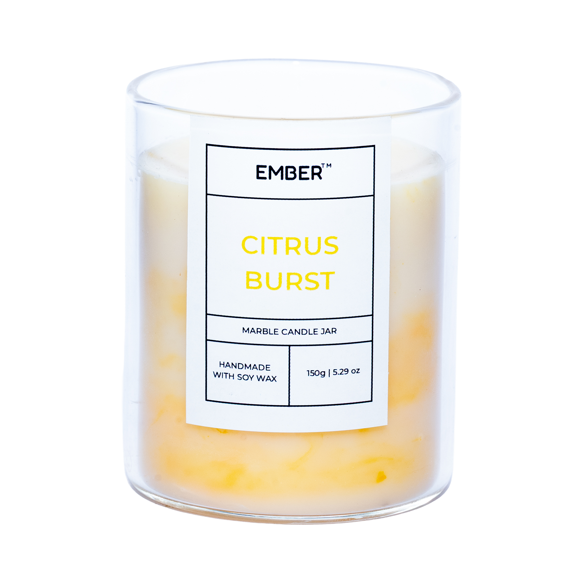 Citrus Burst Marble Soy Wax Candle | EMBER™ Marble Mystique
