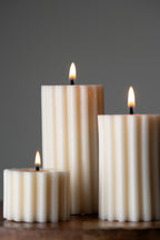 EMBER™ Ribbed Pillar Soy Wax Candle | 5 inches