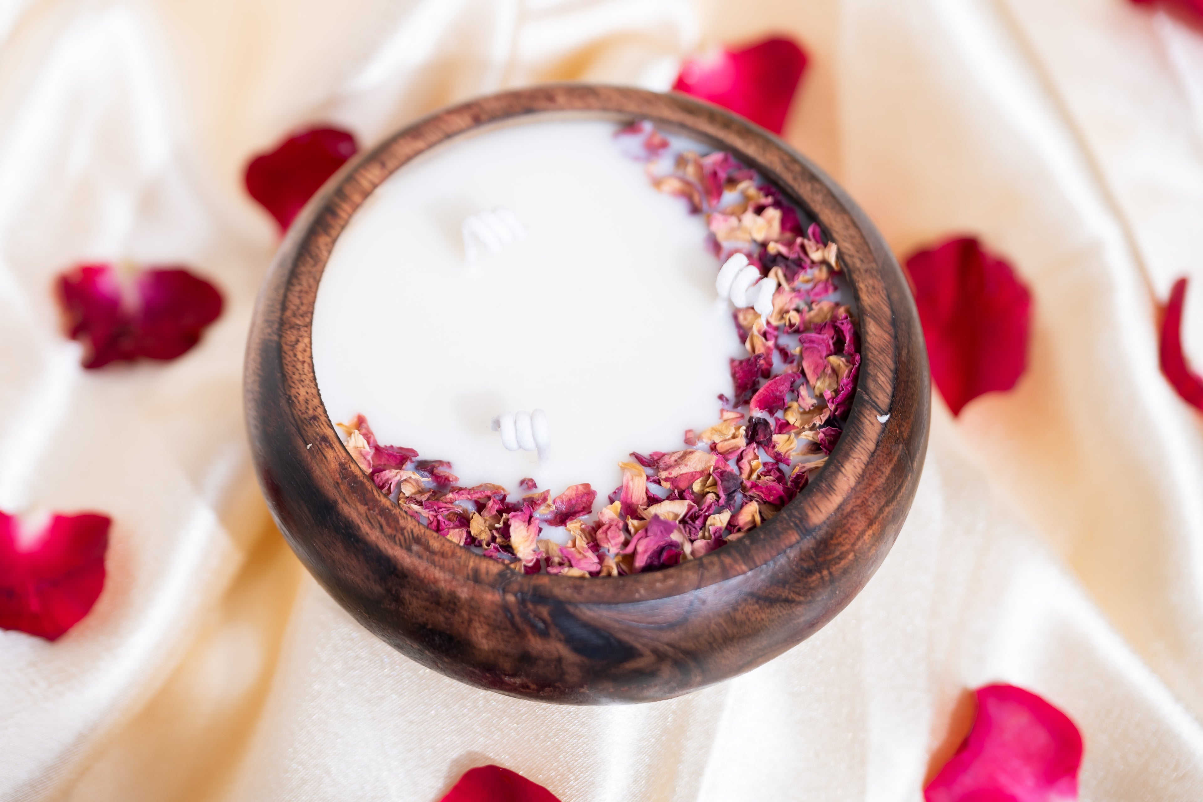 Petalwood Rose Soy Wax Scented Candle | Sandalwood & Rose Scent | EMBER™ Petalwood Collection