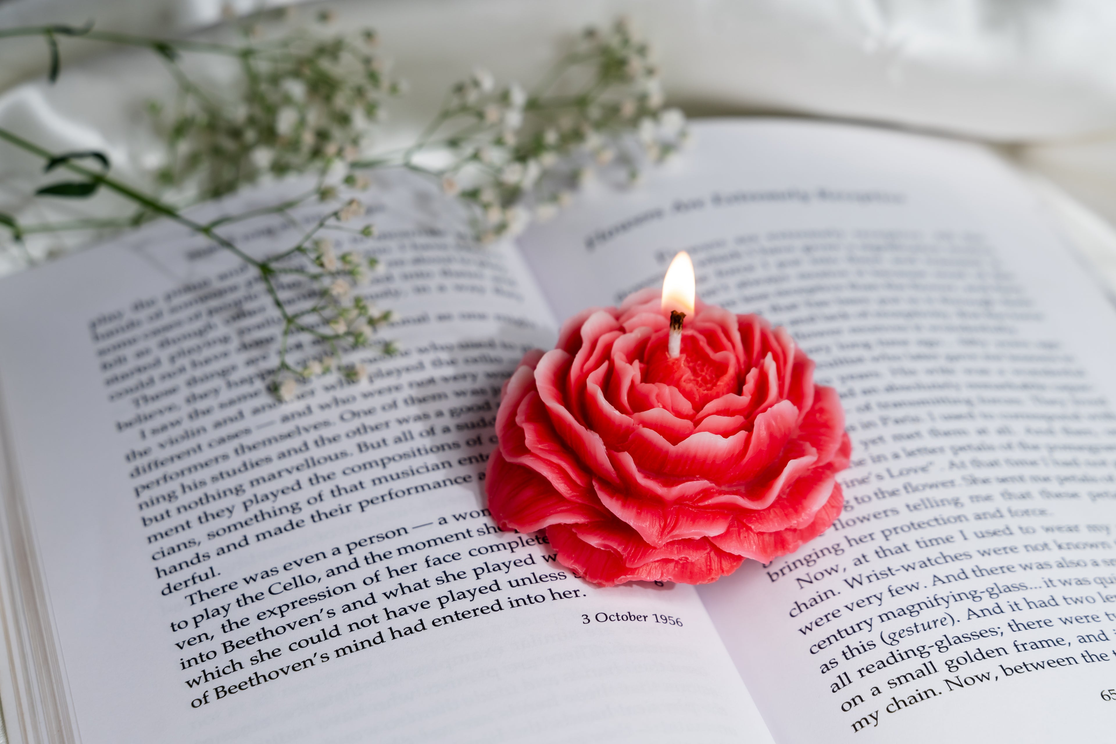 EMBER™ Painter’s Peony Candle | Red Cherry Blossom Scented Floral Decorative Candle