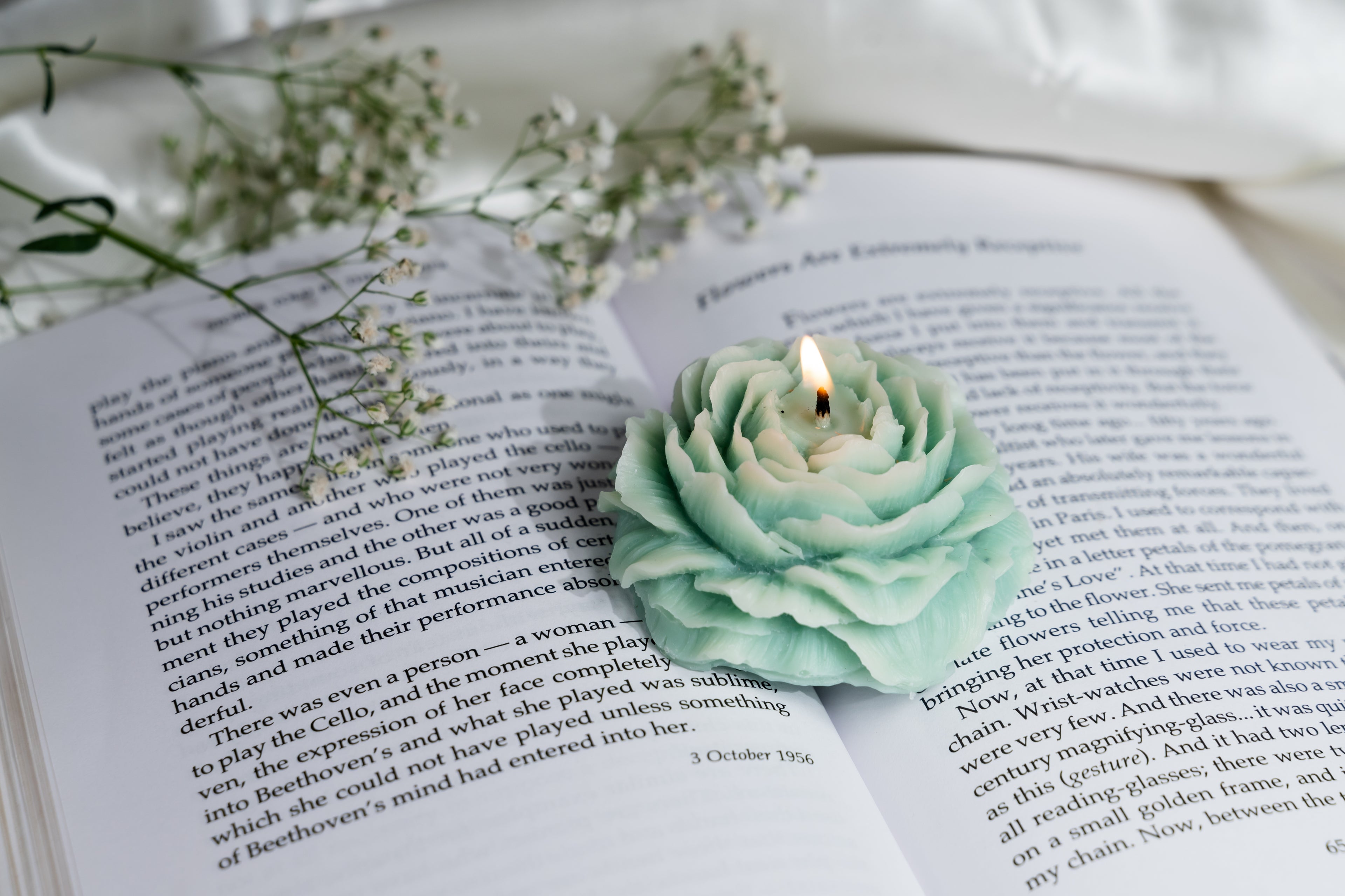 EMBER™ Painter’s Peony Candle | Green Mint Scented Floral Decorative Candle