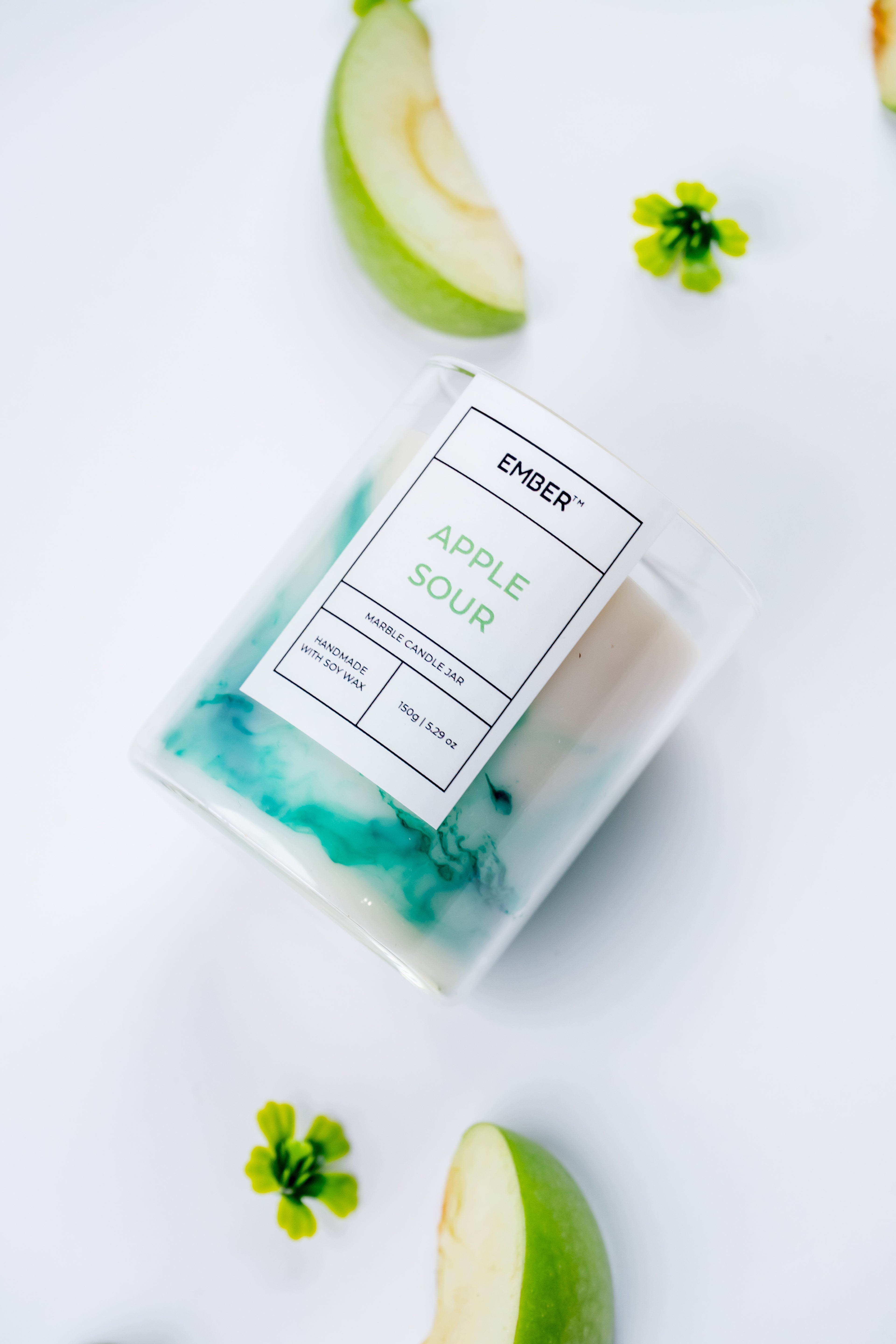 Apple Sour Marble Soy Wax Candle | EMBER™ Marble Mystique