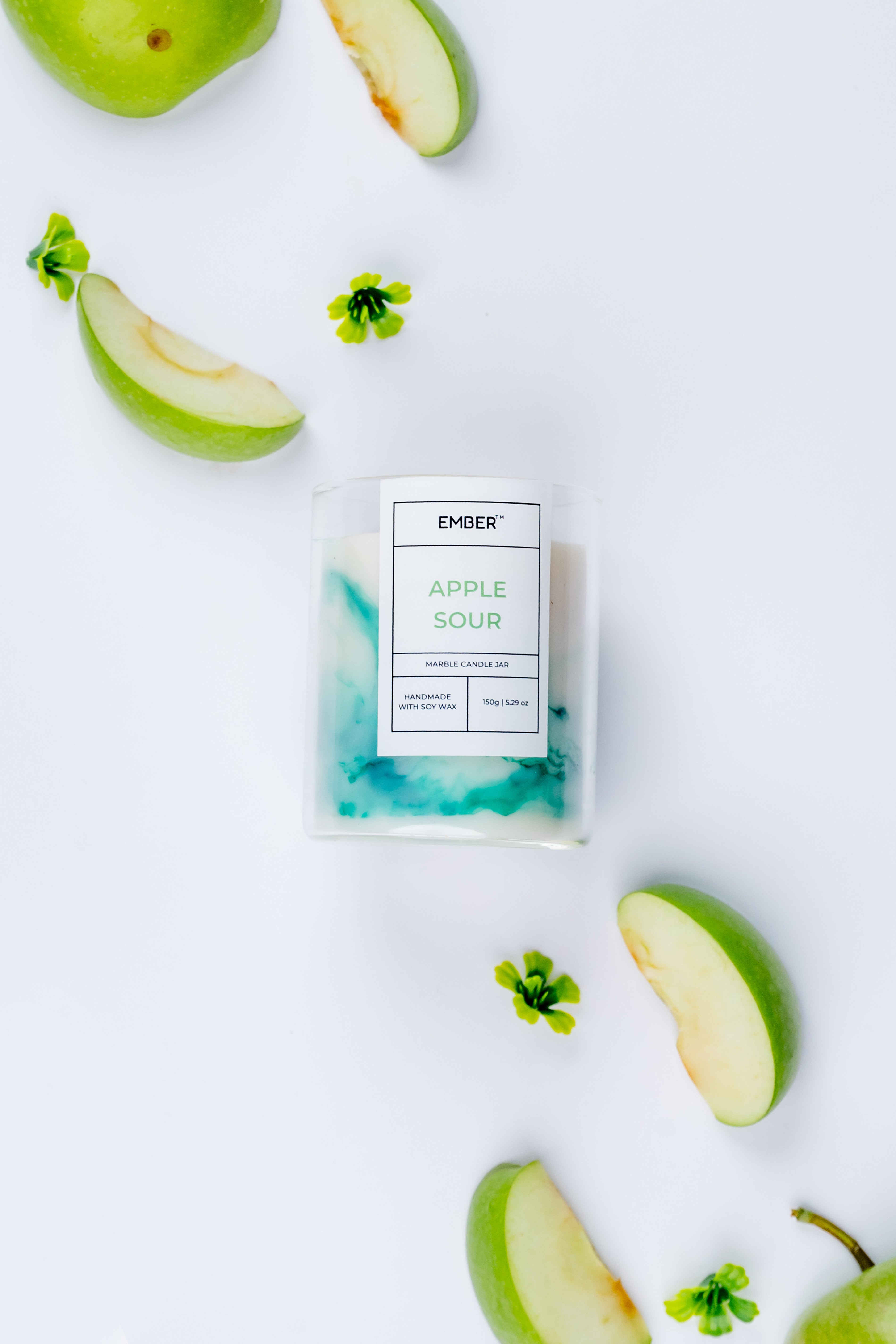 Apple Sour Marble Soy Wax Candle | EMBER™ Marble Mystique