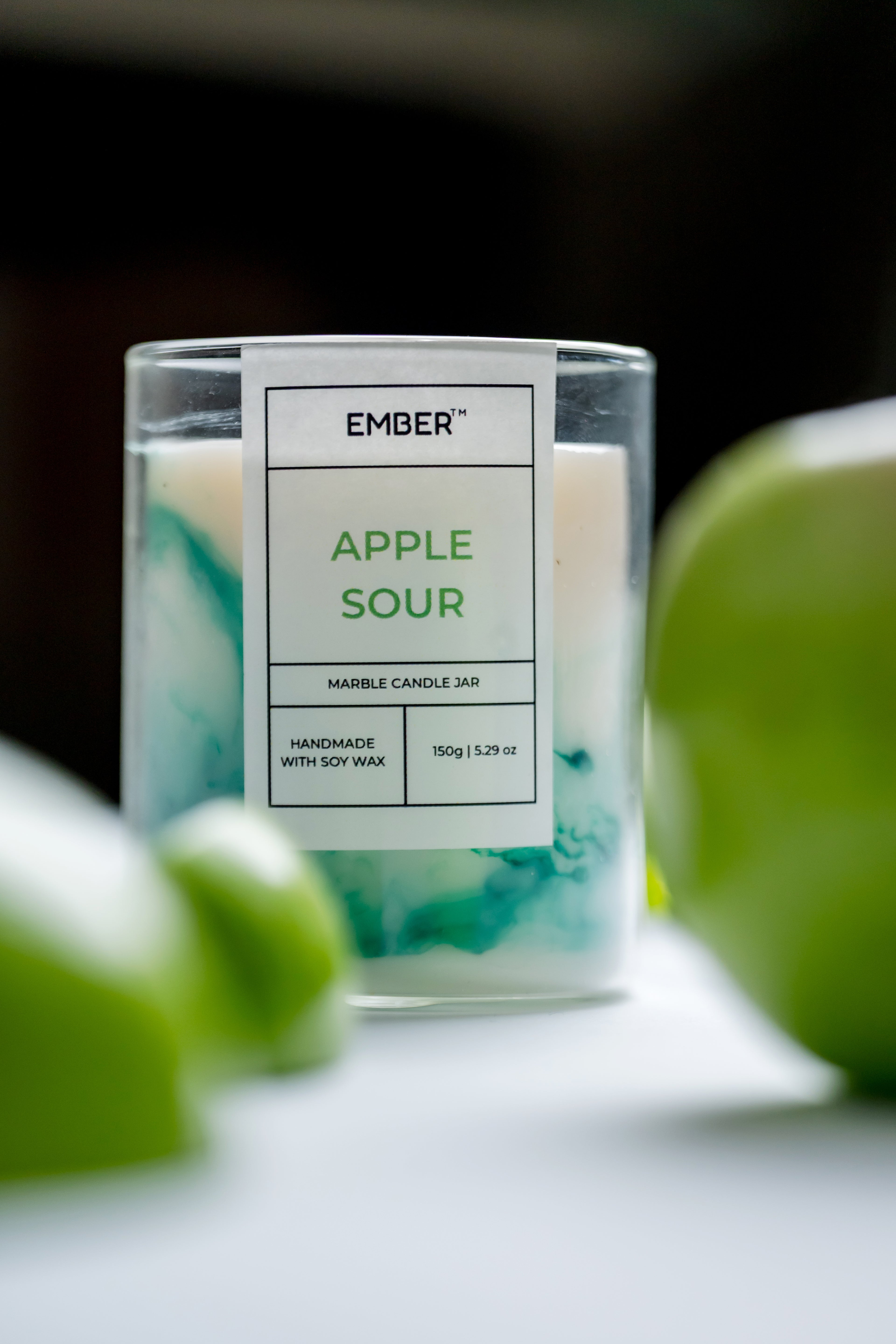 Apple Sour Marble Soy Wax Candle | EMBER™ Marble Mystique